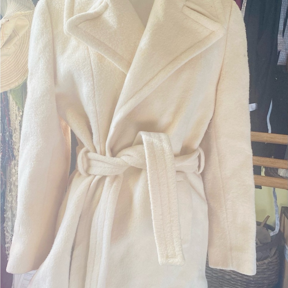 Elegant Cream Belted Coat